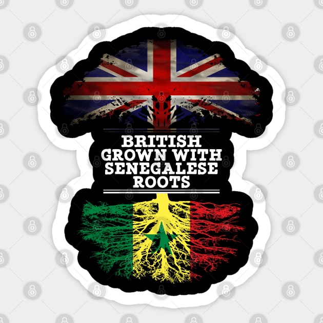 British Grown With Senegalese Roots - Gift for Senegalese With Roots From Senegal Sticker by Country Flags